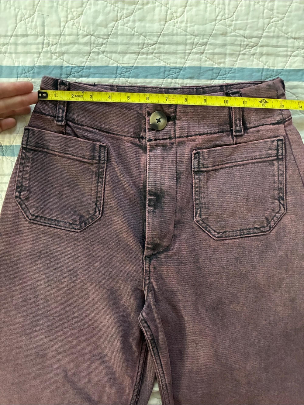 Anthropologie Pilcro Skipper High-Rise Wide-Leg Cropped Jean Size 27 Dusty Plum - Picture 7 of 11